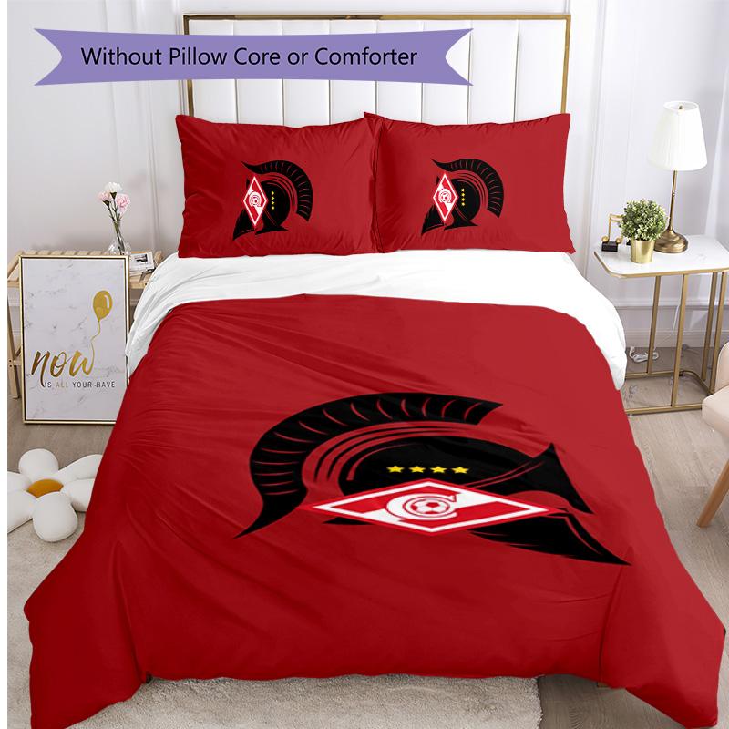 Spartak Moscow Pattern Printed 3PCS Bedding Set Soft Skin-Friendly Washable Duvet Cover & Pillowcases Set All Season Bedroom