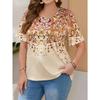 Plant and Floral Patterns 3D Digital Printing  Women's Fashionable Round Neck Short Sleeved T-shirt