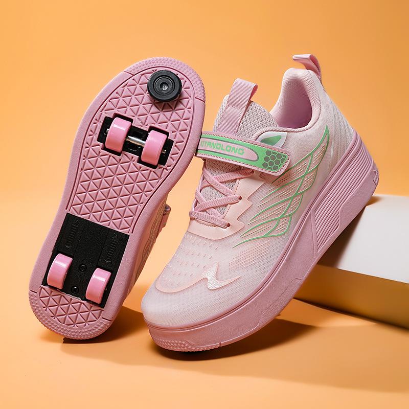 

Новые детские кроссовки-ролики, молодежные роликовые коньки, четырехколесные коньки с тормозами, кроссовки с выдвижными колесиками 40