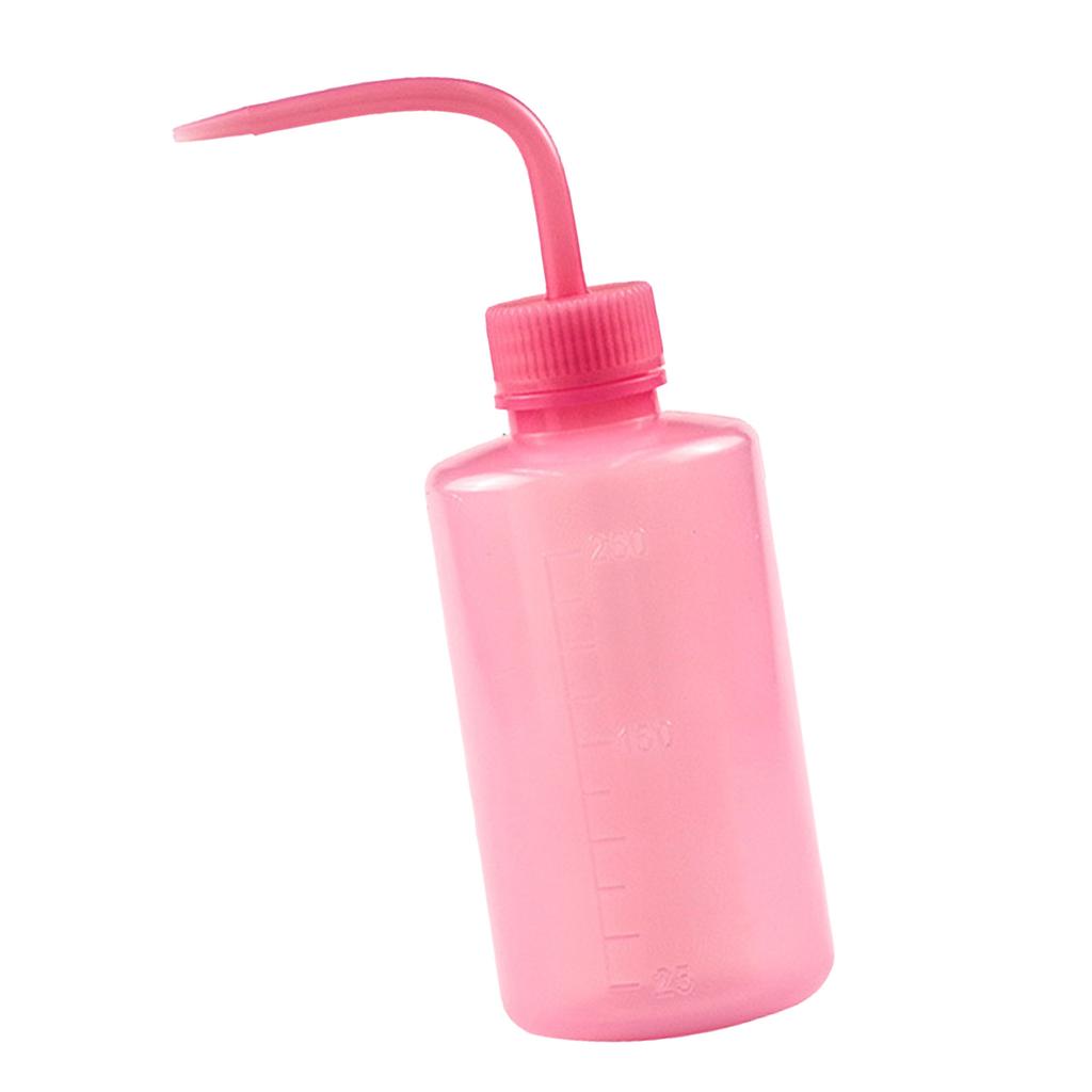 Wimpernreinigungsflasche Ellbogenausguss Auslaufsicher Leere Plastik-Quetschwaschflasche für Wimpernverlängerung Rosa 250 ml
