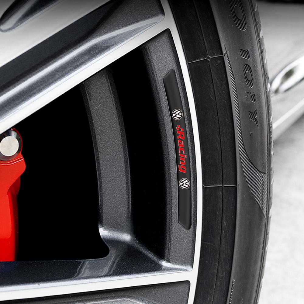 For Volkswagen Car Wheel Hub Badge Tire Rim Aluminum Sticker Accessories For Volkswagen GTI Golf Polo 6 7 Passat VW CC Tiguan T-ROC Jetta Taigo YZ6