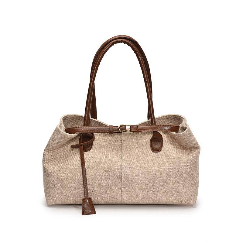 

Женская ретро холщовая сумка-багет большой вместимости - 2025 трендовая корейская модная сумочка для тех, кто ездит на работу.