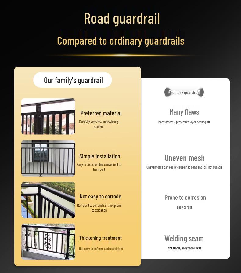 Zinc-Steel Outdoor Stair and Balcony Railing for Villas and Buildings