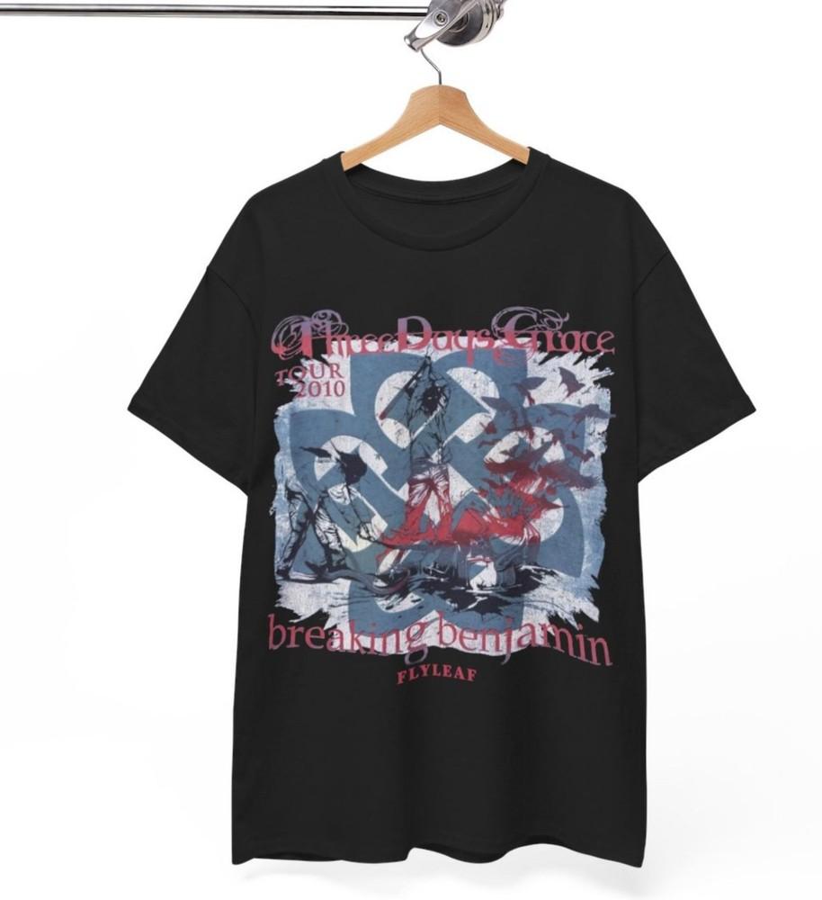 Vintage 2010 Three Days Grace Breaking Benjamin Flyleaf Tour TShirt Unisex T-Shirt XXXXL