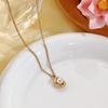 Fashion Embossed Imitation Pearl Pendant Necklace for Women Luxury Design Gold Color Cuban Stainless Steel Chain Necklaces Jewelry