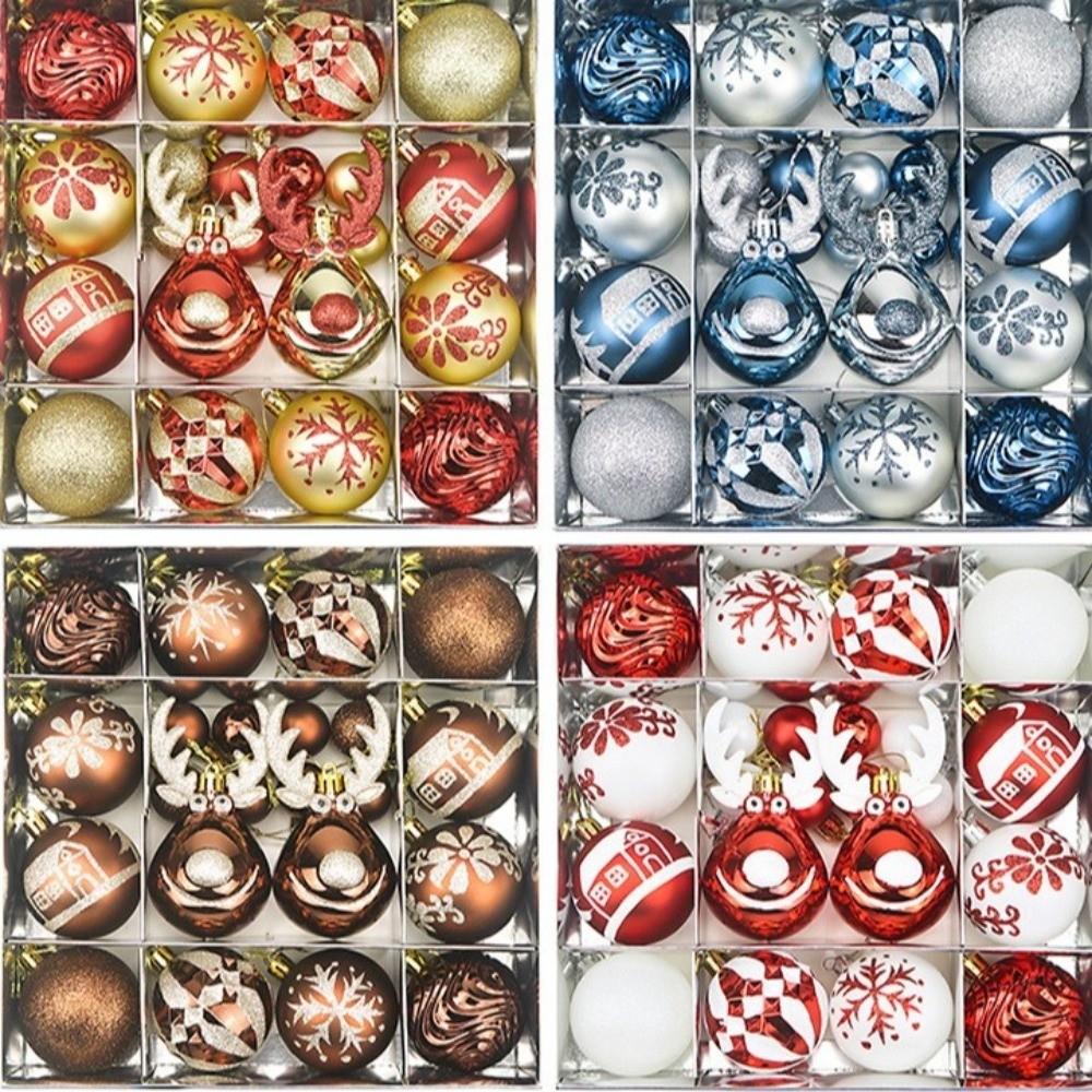 22Pcs/Set 6CM Christmas Ball Shiny Xmas Baubles Durable Christmas Pendant Decorations  Storefront