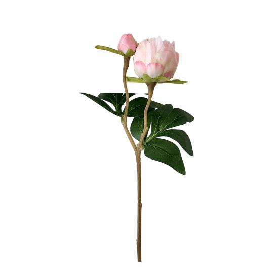 Künstliche Pfingstrosenblüten, 17 Zoll Realistische Kunstpfingstrose mit 1 Knospe, Lebensechtes Pfingstrosenbukett mit Stiel für Vasenarrangement, Tischdekoration für Hochzeiten, Innenbereich
