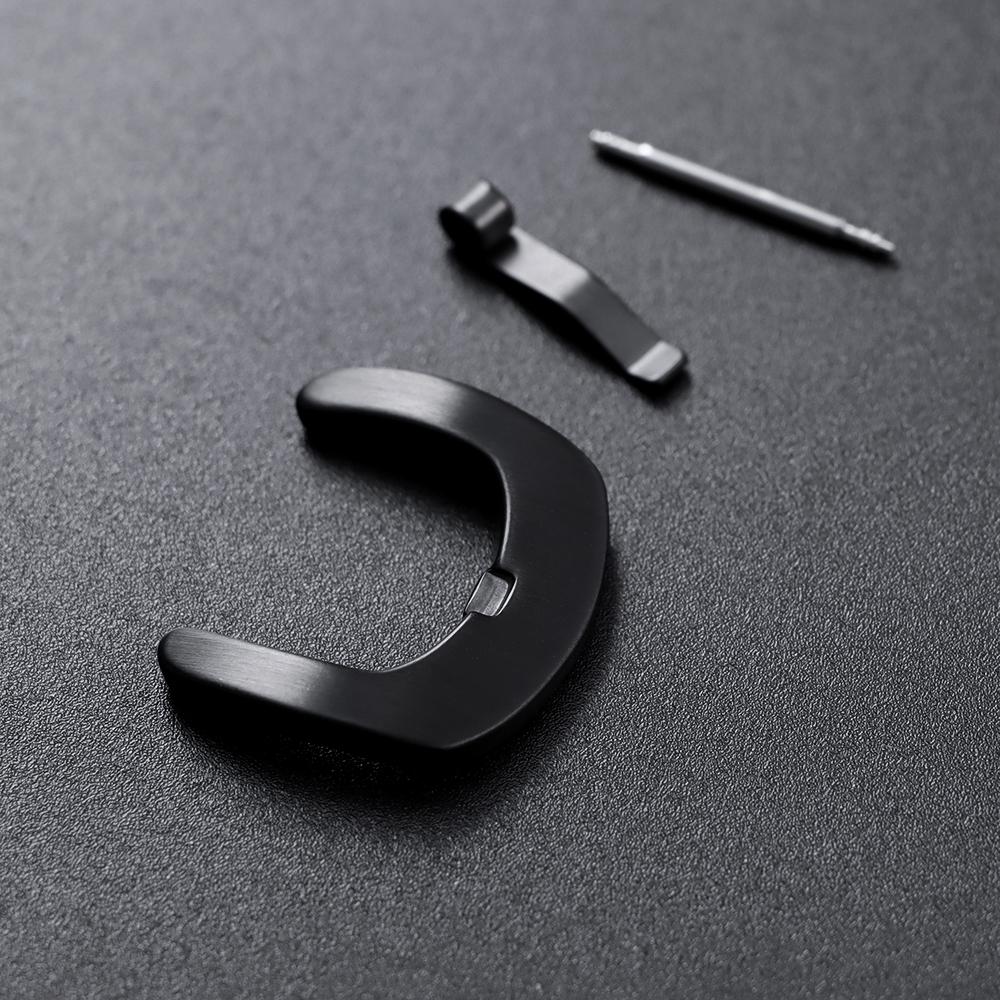 16mm 18mm 20mm Pin Buckle Metal Watchband Buckle Men Women Watchband Strap Black Stainless Steel Clasp Watch Buckle Accessory