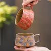 Nordischer Stil Keramik Kaffeetasse Hoher Wert Nachmittagstee Amerikanische Latte Tasse mit Blumen Klassische Tasse
