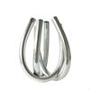 Metal Vase with Six Openings Sculptural Geometric Tabletop SilverToned Holder for Living