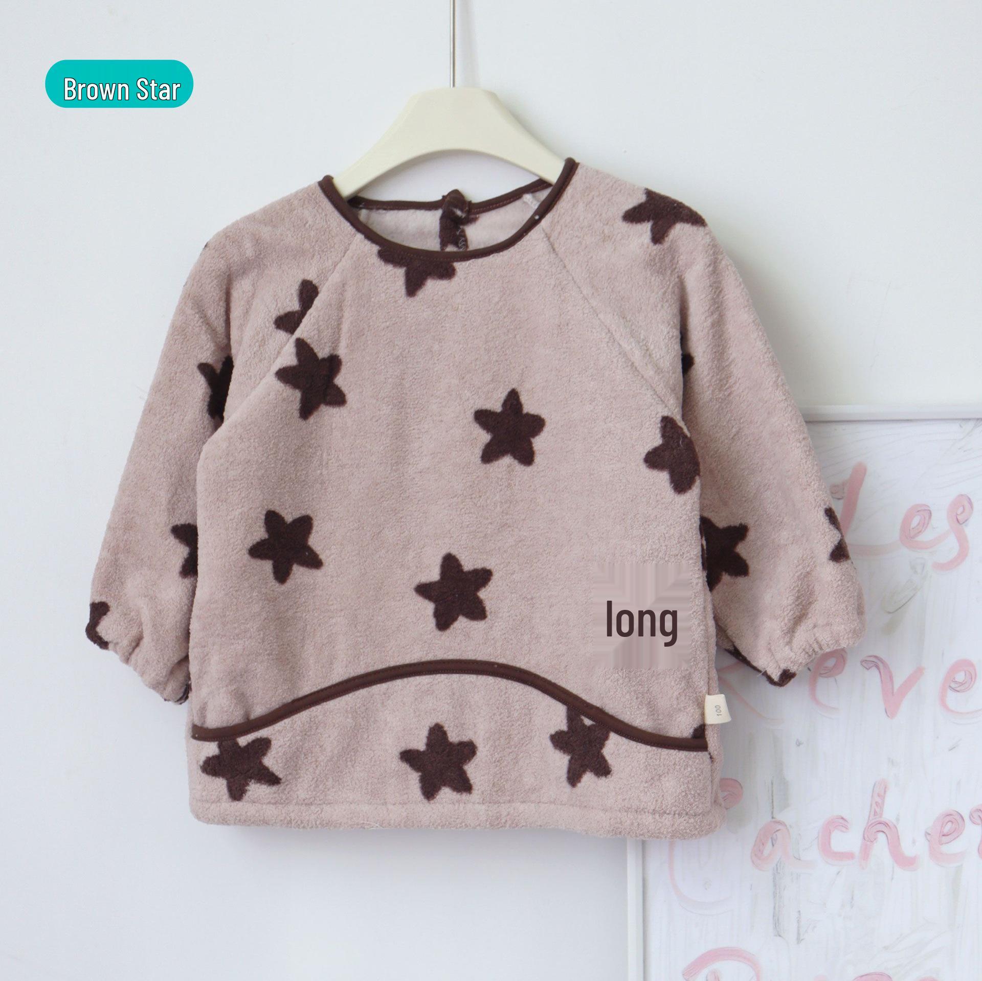 

Children s Warm Plush Reversible Bib Smock – Stain-Proof, Unisex, for Autumn/Winter Kindergarten Use 100 (Suggested Height: 80-90CM)