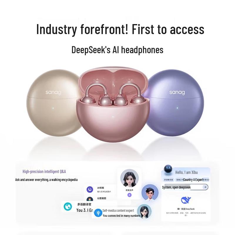 SANAG S6S Pro AI Open-Ear Clip Bluetooth Headset