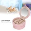 Jewelry Box PU Portable Multi Functional Jewelry Ring Earrings Storage Box Organizer(Pink )