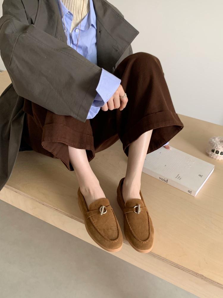2025 new women's shoes flat loafers one-pedal lazy single shoes versatile casual loafers