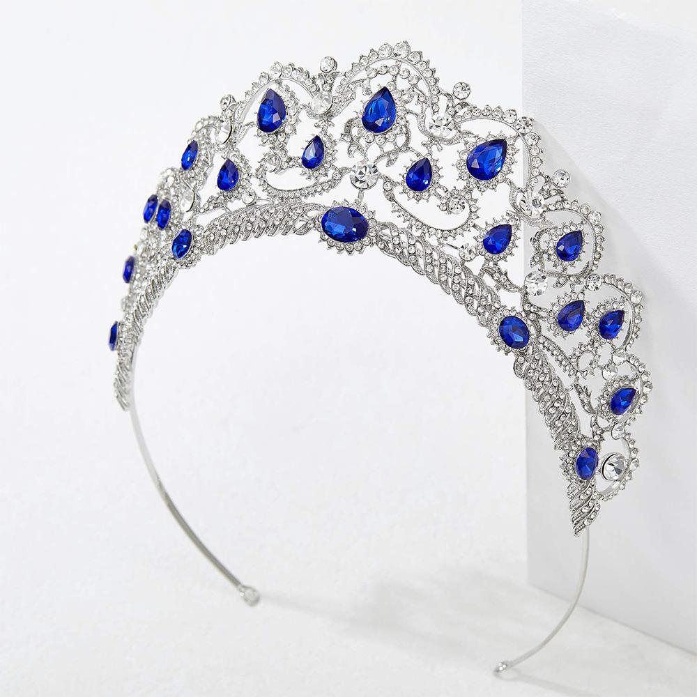 Couronne de diamants colorée, couronne de mariée, diadème de mariée en cristal populaire de style coréen