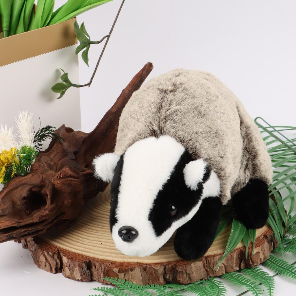"badger Plush, Badger Simulation Animal, Jeff Doll, Wang Anshi Badger, Furry Doll, Home Decoration"