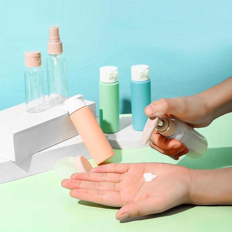 4pcs 50ML Silicone Travel Bottles Accessories Portable BPA Free Leak Proof Squeezable Size Containers Travel Essentials Sets