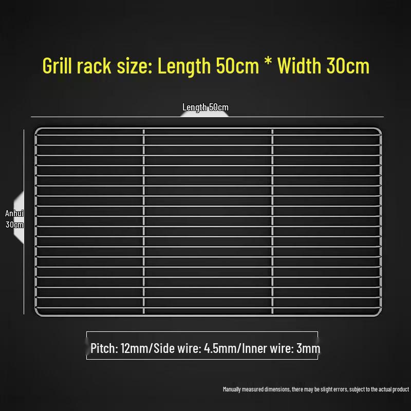 Rectangular 304 Stainless Steel BBQ Grill Net with Legs – Ideal for Draining Water & Oil, Oven Drying & Baking.