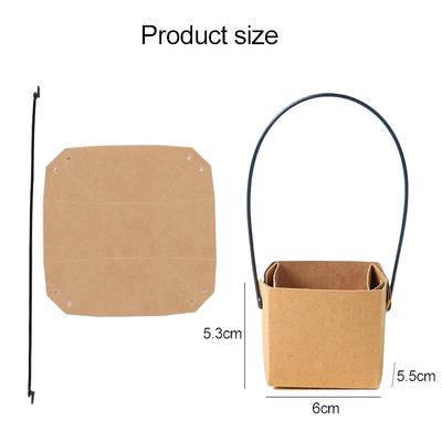 Caja de Papel Kraft para Suculentas Portátil Caja de Papel para Planta Suculenta en Maceta Caja Decorativa Impermeable para Balcón/escritorio Caja Plegable TMZ