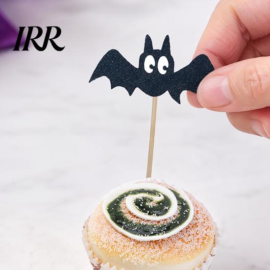 Halloween Dessert Table Decor 8 Pcs Bat Cupcake Toppers, Black Cake Cute Shaped Topper Picks for Halloween, Baby Shower, Birthday Party Decoration