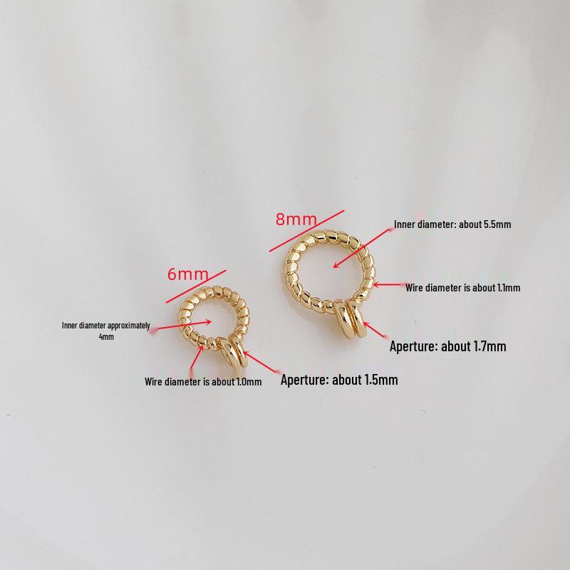 14K Gold plattierter gravierter Doppelkreis-Anhänger & Verbinder für DIY Schmuck