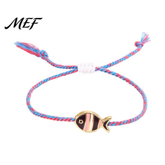 Bunte Freundschaftsbänder Kleiner Fisch Handgemachtes Geflochtenes Armband, Boho Süß Gewebtes Sommer Strand Handgelenk Zubehör Schnur Verstellbares Armband
