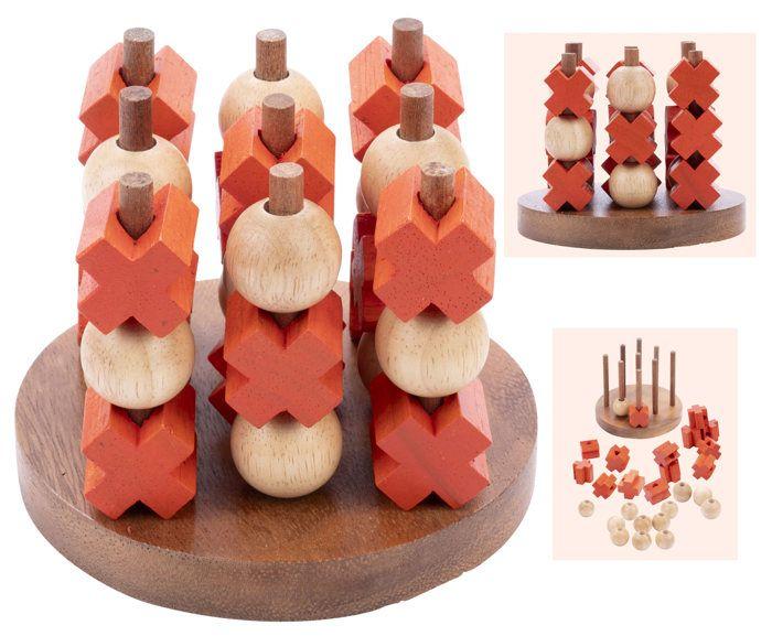 Tic Tac Toe - 3 D - Jeu du Morpion en Bois - XO game -Logique Ambiance - Jeu en bois Ecologique- 2 joueurs - 350410 - Taille M
