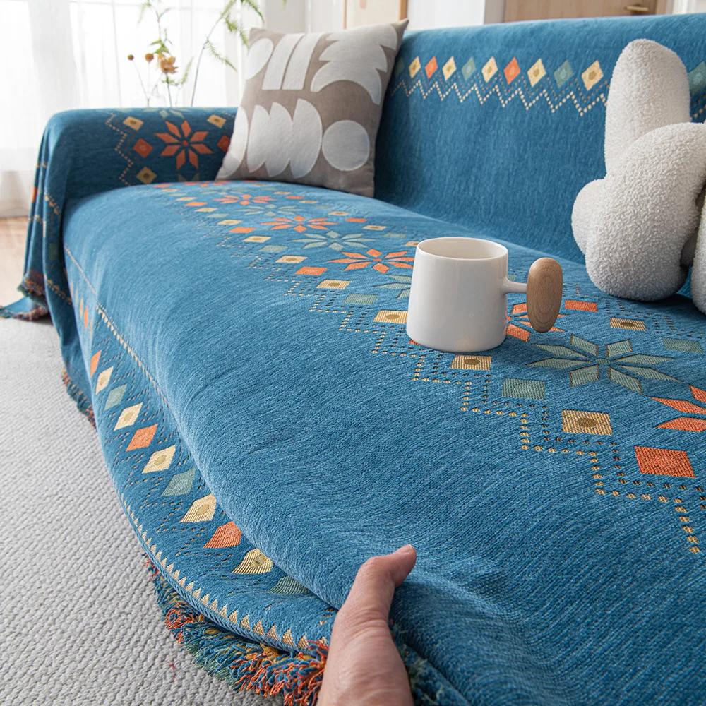 All Seasons Universal Jacquard Anti-cat Scratch Sofa Cover Towel Air Conditioning Knitted Blanket Posey Blanket Sofa Towel
