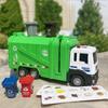 1/50 Camion à Ordures Modèle Voiture Jouet Alliage Moulé sous Pression Véhicule Benne d'Ingénierie Pneu en Caoutchouc Métal Son Lumière Tirette Jouet Cadeau Enfant