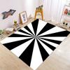 Black and White Striped Floor Mat Large Area Floor Mat Suitable for Living Room Bedroom Black and White Decorative Floor Mat