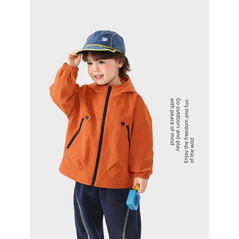 Right European Boys' Outdoor Waterproof Jacket Children's Spring and Autumn Sports Style Top 2026 New Children's Clothing Baby Clothes