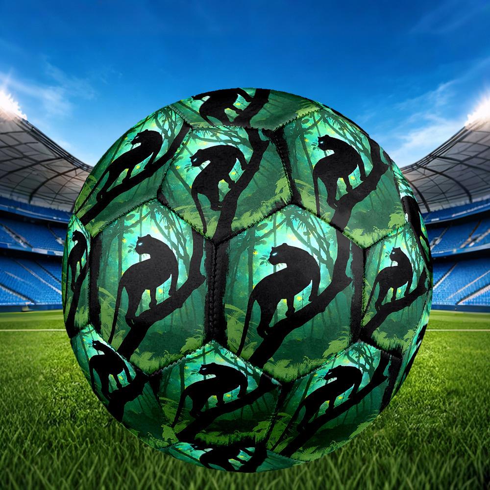 1pc Jungle Panther Silhouette Size 5 Soccer Ball Professional Match Training Football Indoor &Outdoor Sports Ball Lightweight Durable C6510