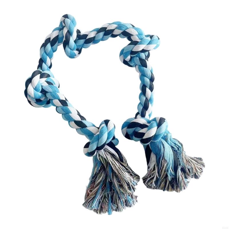 MultiFunctional Pet Rope Tug Toy 90cm Long Braided Cotton Chew Resistant Design Teething Pull Rope for Medium Large Dog HX6C