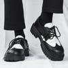 Herren Casual Britischer Stil Colorblock Lederschuhe mit dicker Sohle und Höhenerhöhung