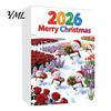 Snowman Hanging Ornaments Advent Calendar, 24Pcs Acrylic 2D Ornament Set Christmas Tree Decorations with Bouquet Flowers, Decor, Holiday Gift for Kids