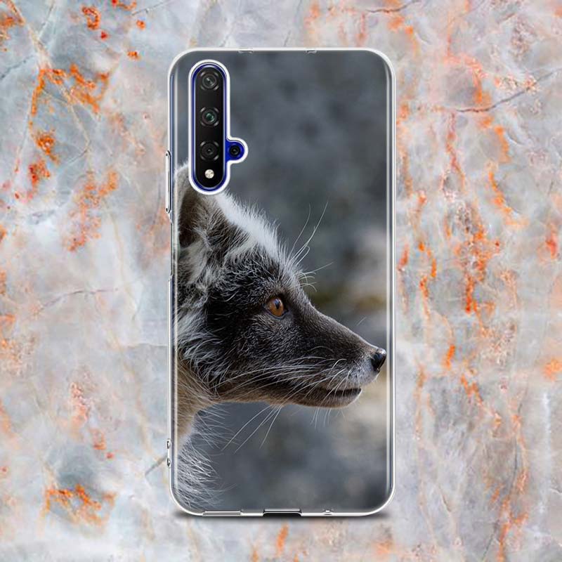 Roztomilý silikonový kryt na telefon polární liška pro Honor 20 20S 20E 8 8A Prime 8X MAX 8C 8S 7A 7C 7S Pro