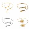 Zinc Zinc Alloy Opening Cuff Bracelets Hollow Flower Circle Upper Arm Bracelet  Arm Accessories