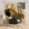 Boho Style Bathroom Shower Curtains Elegant Plant Pattern Home Bathroom Decor Waterproof Curtain With Hooks Polyester Curtains