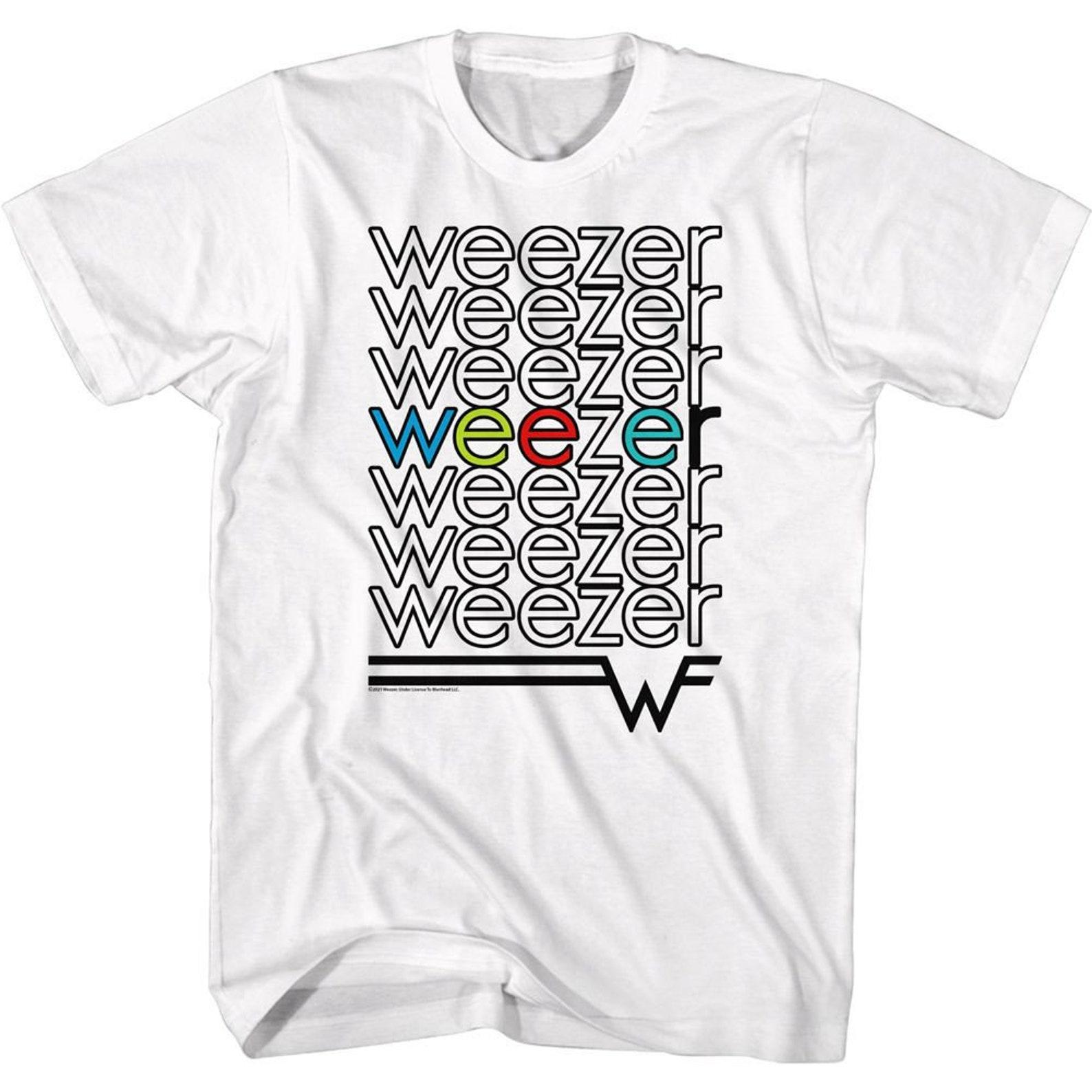 Weezer Repeat Colors White Adult T-Shirt 3XL