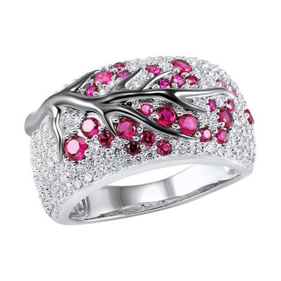 

Finger Ring Zinc Alloy Plum Blossom Design Polished Finish Women Ring US 9 розовый