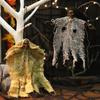 Witch Skeleton Hanging Ornament with Light up Eye Halloween Ghostly Witch Ceiling Decoration for Doorway Patios Garden