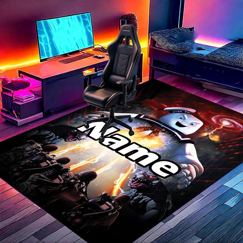 Custom Name Personalized Ghostbusters Print Carpet, Versatile Home Decor Rug, for Playroom, Apartment, Balcony, Entryway, Hallway Gift