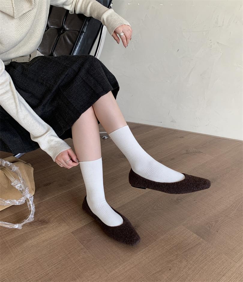 2025 autumn new suede versatile work shoes square head one pedal elegant lady temperament shallow mouth single shoes women