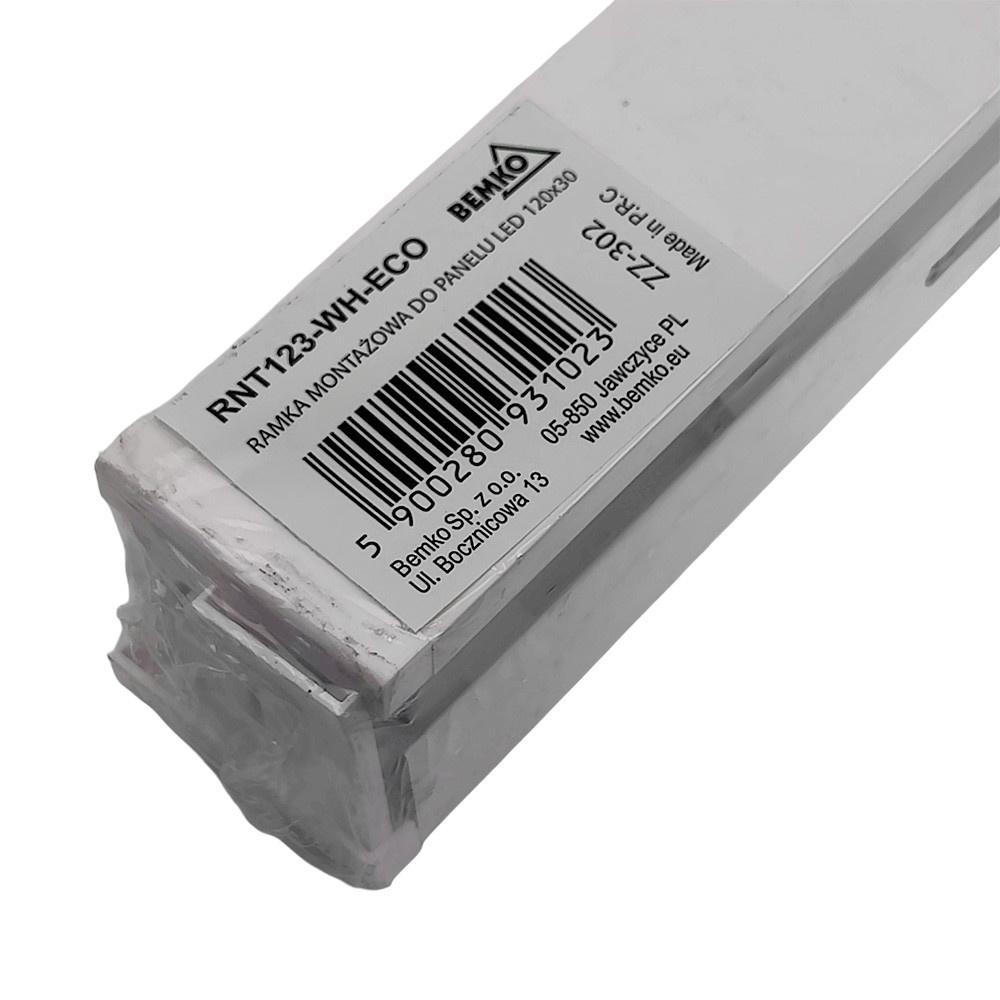 Ramka Montażowa Do Panelu Led 120X30 Biała Aluminium 1023