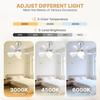 Sockel-Ventilatorleuchte, 5-stufig dimmbarer LED-Sockel-Brise-Deckenventilator, Flache Sockel-Deckenventilatorleuchte mit Fernbedienung, Einfach zu installierende Deckenventilatoren