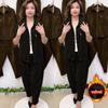 Thick Corduroy Fashion Casual Suit Women's Autumn and Winter Lapel Long-sleeved Jacket Harem Pants Plus Velvet Two-piece Suit