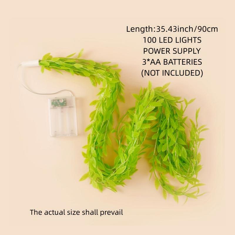 

Искусственные зеленые листья Светодиодная гирлянда летняя Гирлянда Сказочные огни для вечеринки в честь Дня благодарения DIY Свадьба Спальня Домашний декор лампа green теплый белый