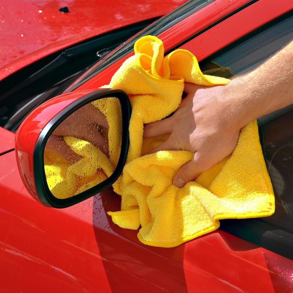 of Costco Microfiber for Car and Home Use [Set 10] Towels, Yellow, Washing, Absorbent, Wiping, Cleaning,