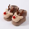 Baby Christmas Socks Santa Claus Snowman Reindeer Plush Knit Socks Non-Slip Crib Shoes for Infant Boys Girls First Xmas Outfits Toddler Gift