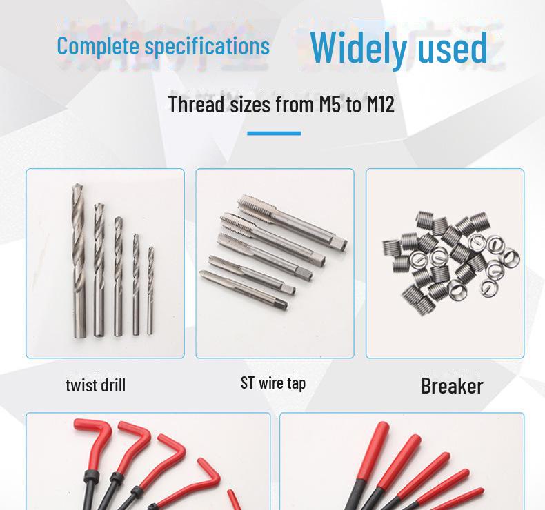 131-teiliges Gewindereparaturset für Autos zum Schraubenschneiden und zur Reparatur von Hardware.